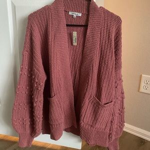 Madewell Bobble Oversized Slounchy Mauve Cardigan